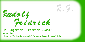 rudolf fridrich business card